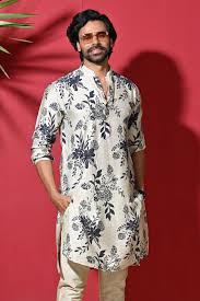 party wear floral print kurta