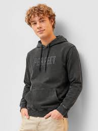 A grayish- black hoddie